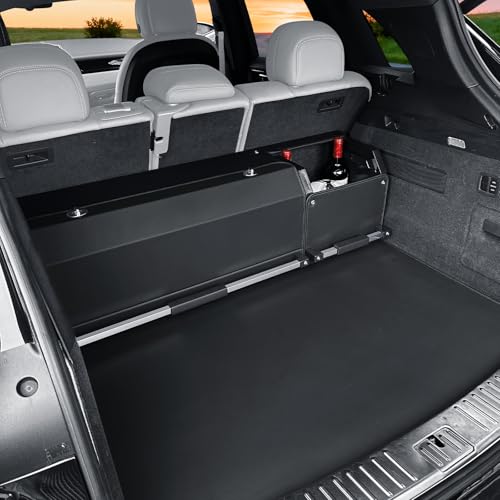 Car Trunk Organizer, Collapsible Leather Car Trunk Storage Organizer with Lid and Sturdy Handle Car Organizer and Storage for SUV, Truck, Sedan (Black, 41 x 11.4 x 12.2in) - size: 41" x 11.4" x 12.2"