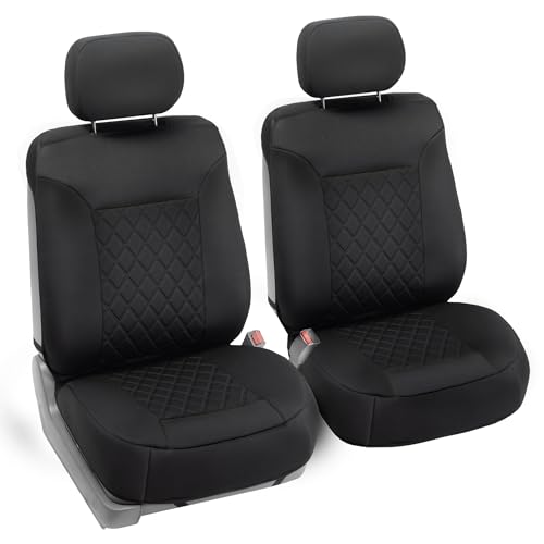 FH Group Car Seat Cover Cushion - 2 Pack Seat Covers for Cars Trucks SUV, Solid Black Neosupreme Car Seat Cushions, Waterproof Car Seat Cover Cushion, Universal Fit Car Seat Protector - color: Solid Black, size: Style 2