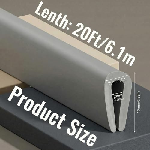 Rubber U Channel Edge Trim, Door Seal Strip, Fits Edge up to 1/16 Inch (1. 6mm) U Shape Weather Stripping(20 Feet,Gray) - color: Gray, size: 20 Feet
