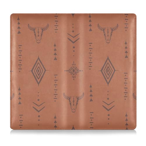 linqin Car Registration and Insurance Card Holder, Western Bull Boho Glove Box Organizer Card Document Wallet - color: Western Bull Boho
