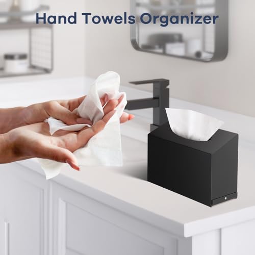 Acrylic Hand Towel Box Cover Compatible with Kleenex Disposable Hand Towels Wall-Mounted Paper Towel Dispenser Suitable for Tabletop, Bathroom, Car, and Office Use Valentine's Day Gifts (Black) - color: Black