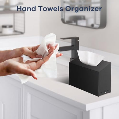 Acrylic Hand Towel Box Cover Compatible with Kleenex Disposable Hand Towels Wall-Mounted Paper Towel Dispenser Suitable for Tabletop, Bathroom, Car, and Office Use Valentine's Day Gifts (Black) - color: Black
