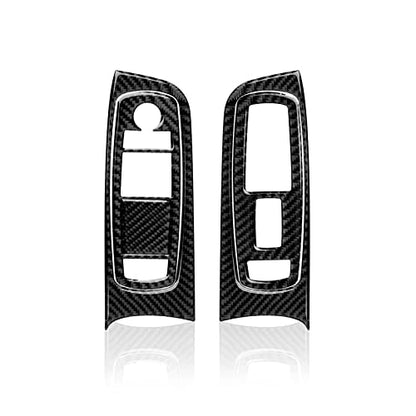 Car Front Window Lift Control Switch Decals for 2011-2023 Dodge Charger/Chrysler 300 Accessories Carbon Fiber Interior Stickers - color: Front Window Lift Trim