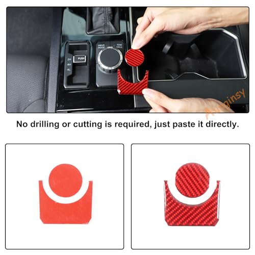 Aunginsy Drive Control Mode Trim Sticker Compatible with Tundra/Sequoia 2022-2025 Center Console Multimedia Control Knob Switch Button Cover Sound Volume Knob Decoration Carbon Fiber Accessories - size: Multimedia Knob Switch Circle Trim