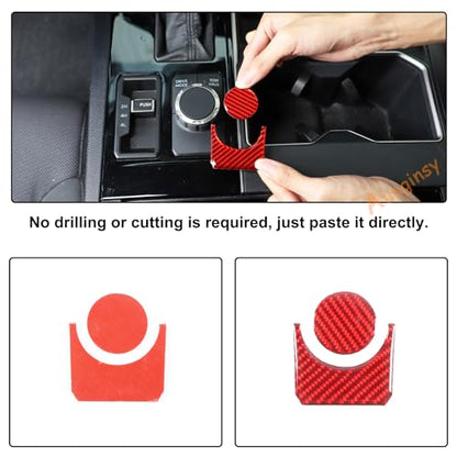 Aunginsy Drive Control Mode Trim Sticker Compatible with Tundra/Sequoia 2022-2025 Center Console Multimedia Control Knob Switch Button Cover Sound Volume Knob Decoration Carbon Fiber Accessories - size: Multimedia Knob Switch Circle Trim