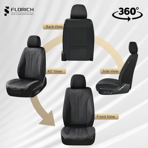Leather Automotive Seat Covers, Waterproof Seat Covers, Black Front Car Seat Cover, Full Coverage Car Seat Covers 2 Pack Car Seat Cushion Protector Universal Fit for Most Cars SUV Trucks