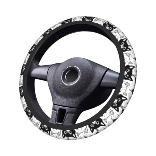 Cat Steering Wheel Covers Non Slip Neoprene Universal 15 Inch Steering Wheel Protector Car Cover for Men Women - color: Cat2