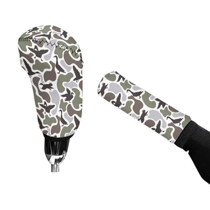 Handbrake and Gear Shift Knob Cover 2 Piece Automobile Hand Brake Cover Car Interior Accessories - color: Duck Camo Print-A