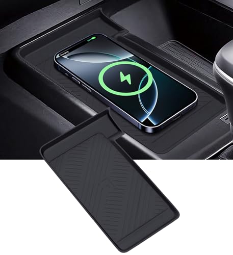 Wireless Charging Protective Mat for Toyota Camry 2026 2025, Center Console Interior Accessories Silicone Anti-Slip Wireless Charger Cover Pad for 2025-2026 Camry, Black
