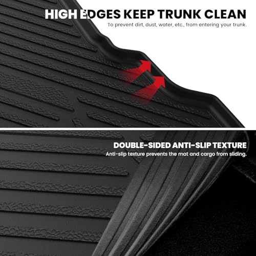 LASFIT Trunk Mat for Ford Fusion 2013-2020 (Only Fit Gasoline Not Fit Hybrid & PHEV) All Weather TPE Mats Custom Fit Cargo Mats for Ford Fusion Car Mats and Cargo Liner, Black - size: 2013-2020 | For Ford Fusion | Cargo Mat