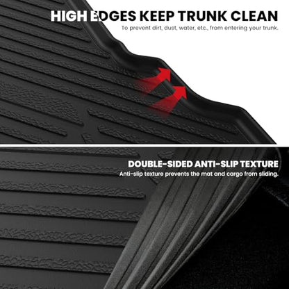 LASFIT Trunk Mat for Ford Fusion 2013-2020 (Only Fit Gasoline Not Fit Hybrid & PHEV) All Weather TPE Mats Custom Fit Cargo Mats for Ford Fusion Car Mats and Cargo Liner, Black - size: 2013-2020 | For Ford Fusion | Cargo Mat