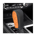 BESULEN Car Gear Shift Knob Cover, Leather Anti-Slip Breathable Automatic Gear Shifter Stick Protector, Auto Stick Shifting Handle Decoration Accessories, Universal for Truck SUV Sedan (Orange)