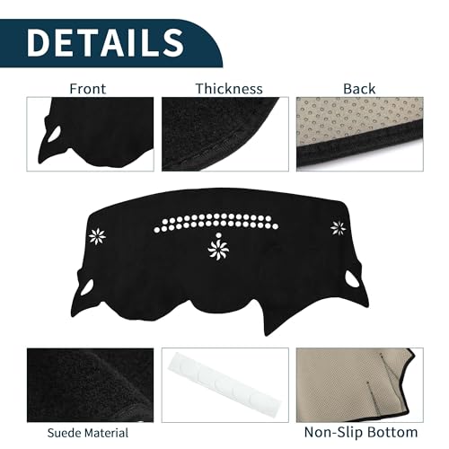Dash Cover for Chevrolet Cruze 2016-2021 Non-Slip Dashboard Cover Mat Black 1Pcs Sun Protection Sunshield Heat Shield UV Protect
