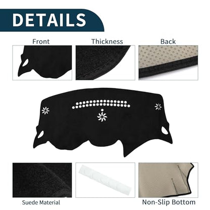 Dash Cover for Chevrolet Cruze 2016-2021 Non-Slip Dashboard Cover Mat Black 1Pcs Sun Protection Sunshield Heat Shield UV Protect