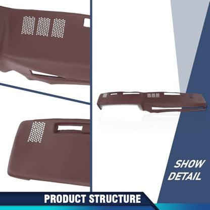 PIT66 TPE Dash Dashboard Cover Red Compatible with GMC Chevy Full Size Pickup 1981-1987, Fit GMC Chevy SUV 1981-1991 Instrument Panel - size: 1981-1991 GMC Chevy SUV(Red)