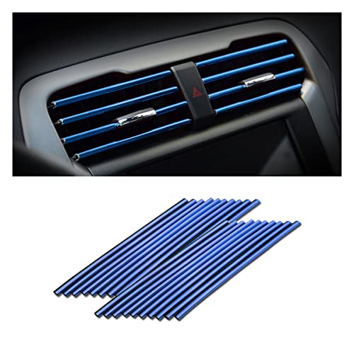 Car Air Conditioner Decoration Strip for Vent Outlet, 20 Pieces Universal Waterproof Bendable Air Vent Outlet Trim Decoration, Suitable for Most Air Vent Outlet, Car Interior Accessories (Blue) - color: Blue