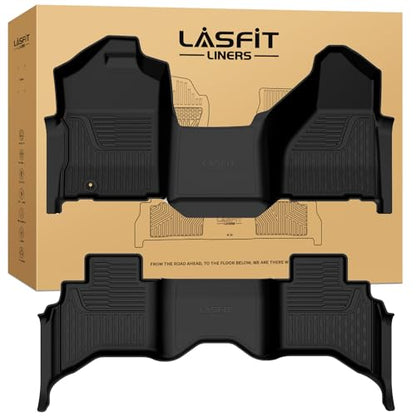 LASFIT Floor Mats for 2002-2008 Dodge Ram 1500 Quad Cab, 2003-2009 for 2500/3500 Bench Seating, Not Fit Have 4X4 Shifter, All Weather TPE Custom Fit Car Mats Floor Liners 1st & 2nd Row, Black - style: 2) 1500 | 2002-2008 |Quad Cab Floor Mats