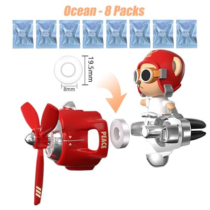 8 Pack Car Air Vent Clip Freshener Refills Solid, Fragrance Replacement Pads, Circular with holes (Ocean - 8 Packs) - color: Ocean - 8 Packs