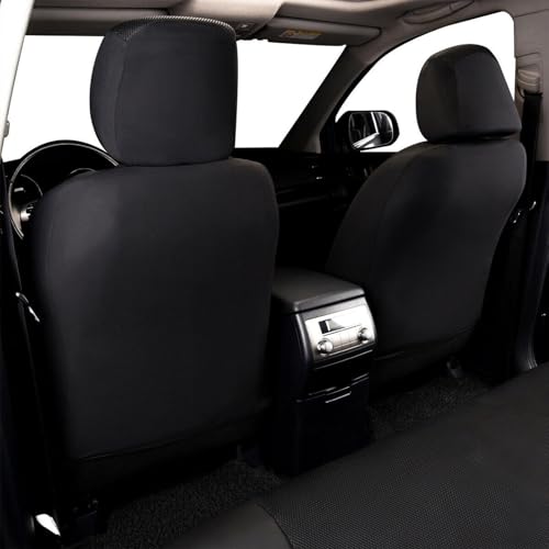 Flying Banner car seat Covers Full Set Faux Leather Air Mesh Breathable Man Lady Airbag Compatible Rear Bench Split 40/60 50/50 60/40 Truck Pick Up (Full Set - Low Back, Black Gray) - color: Black Gray