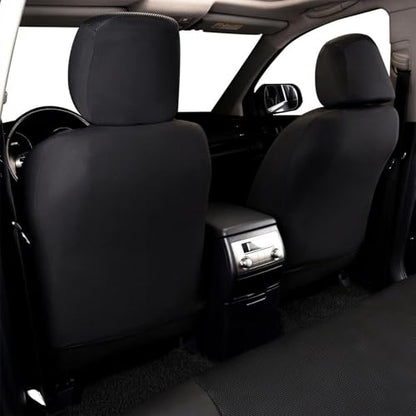 Flying Banner car seat Covers Full Set Faux Leather Air Mesh Breathable Man Lady Airbag Compatible Rear Bench Split 40/60 50/50 60/40 Truck Pick Up (Full Set - Low Back, Black Gray) - color: Black Gray
