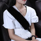OGLAND 13.4inch Big Plush Wool Sheepskin Seat Belt Covers, Fluffy Seatbelt Pads Covers for Pacemaker Adults Kids Women Universal Car,1 Pack Black - color: Black
