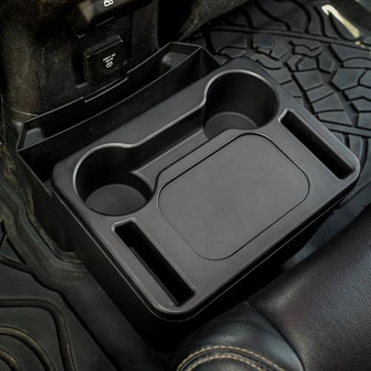 Trash Can with Cup Holder for Wrangler JL JLU & Gladiator JT, Large Rear Storage Organizer with Cup Holder & Phone Holder Multi-Function Jeep Accessories for Wrangler JL JLU & Gladiator JT 2018-2025