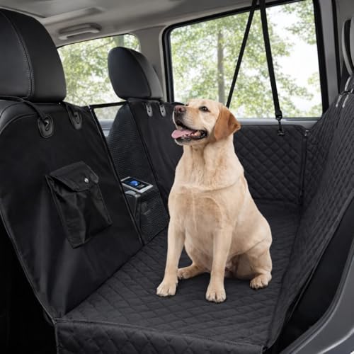 Dog Car Seat Cover for Back Seat, Waterproof 600D Heavy Duty Hammock, Nonslip Pet Seat Protector for Cars, SUVs & Trucks, Scratchproof, Washable