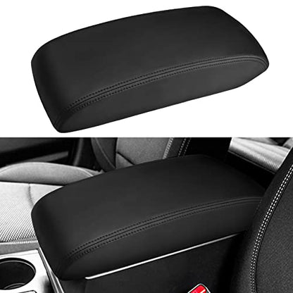 INTGET Car Center Console Armrest Cover for Subaru Outback/Legacy Accessories 2015 2016 2017 2018 2019 Leather Middle Console Arm Rest Box Lid Seat Cover Protector Cushion Saver (Black) - color: Black