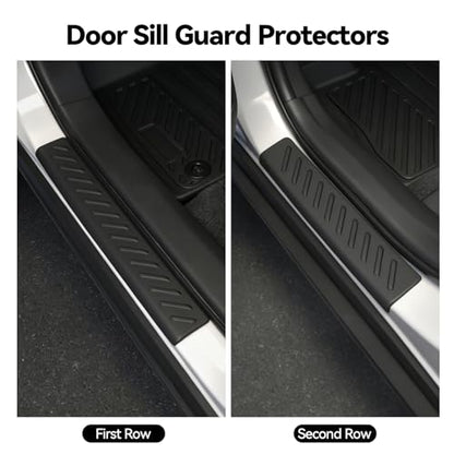 Floor Mats for Honda CRV 2017-2022, Trunk Mat and Backrest Mat & Door Sill Guard All Weather TPE Protector for Honda CRV Accessories - size: 11)CRV|2017-2022