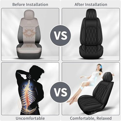 DISUTOGO Rav4 Seat Covers Custom Fit for Toyota Rav4 2007-2023 2024 2025 2026, Luxury Waterproof Leather Car Seat Cover (2 Seat, Black) - color: #067 Black, size: 9.RAV4-2 Front Seat Covers Only