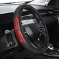 Premium Leather Steering Wheel Cover Compatible with Chevy Camaro SS, Universal Fit 14-15 Inch, Breathable, Comfortable Grip, Lightweight, Easy Install Accessory - color: Red SS