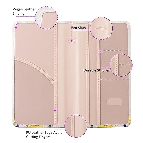 CoBak Car Registration and Insurance Holder - Vehicle Glove Box Car Organizer,Auto Truck Comparment Accessories Case with Magnetic Closure for Essential Document,Driver License,Cards - color: L-Oil Painting Pink
