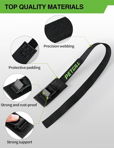 EBike Rack Straps, 4 Pieces, 39 in (1 m) Length, 0.8 mm Width, 440 lbs (200 kg) Load Capacity, Clamp Lock Lashing Straps for All Bike Racks, Roof Racks & Kayaks(Packaging May Vary)