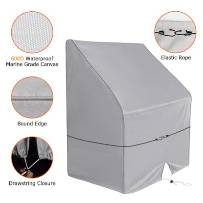 iCOVER Waterproof Boat Center Console Cover Heavy Duty 600D Canvas for Carolina Skiff, Boston Whaler, Mako, Excel Bay Pro,Wellcraft and Other Brands, 44" H X 30" L X 40" W - size: 44"H X 30"L X 40"W