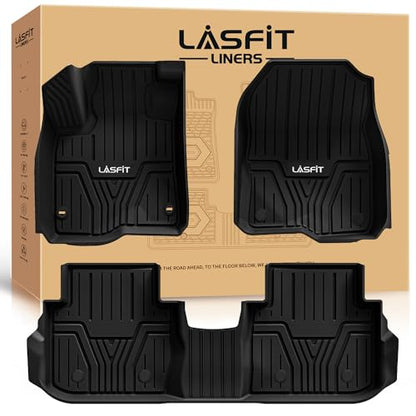 LASFIT Floor Mats for Honda CR-V 2026 2025 2024 2023 (Gasoline & Hybrid & e:FCEV), All Weather TPE Custom Fit Anti-Slip Pet Friendly Car Liners, 1st & 2nd Row Black - style: 2）For Honda CR-V | 2023-2026 | 1st & 2nd Row