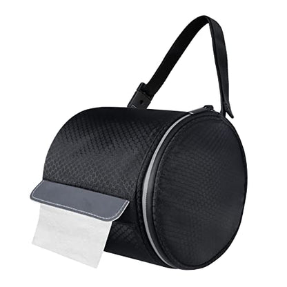 Hanging Toilet Paper Holder Waterproof Tissue Holder Cat Proof Roll Paper Case Cover Portable and Foldable Roll Storage Bag with Adjustable Strap for Wall Car Camping Tent Home Office Black Honeycomb - color: Black Honeycomb