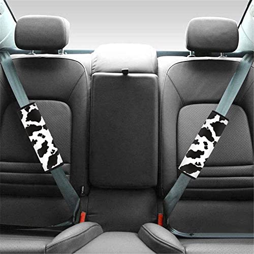 Dreaweet Automotive Seat Belt Pads, Car Safety Seatbelt Shoulder Pads Cover, 2 Packs, Stylish Cow Print, Universal Car Accessories - color: Cow
