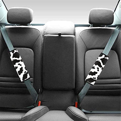 Dreaweet Automotive Seat Belt Pads, Car Safety Seatbelt Shoulder Pads Cover, 2 Packs, Stylish Cow Print, Universal Car Accessories - color: Cow
