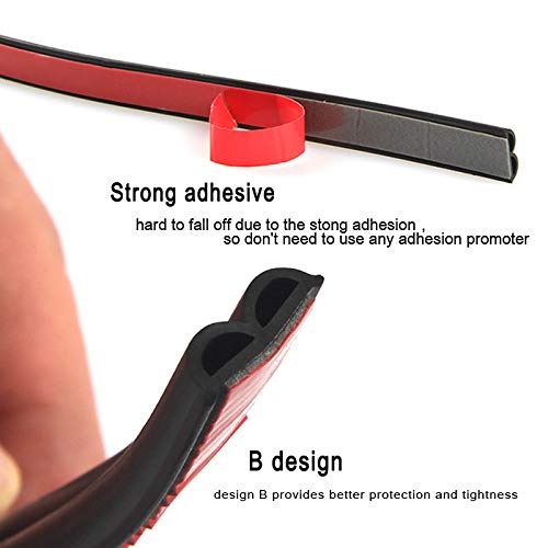 33Ft Universal Self Adhesive Weather Seal Strip for Car, 51/100 Inch Wide X 1/5 Inch Thick, Auto Door & Window Weatherstrip with Engine Cover (2 Rolls, 16.5 Ft Each) - size: 33 Feet Long