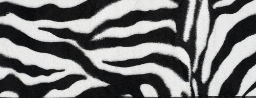 44068 Fashion Zebra Black/White Carpet Floor Mat Set - 4 Piece