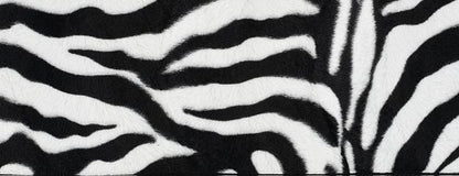 44068 Fashion Zebra Black/White Carpet Floor Mat Set - 4 Piece