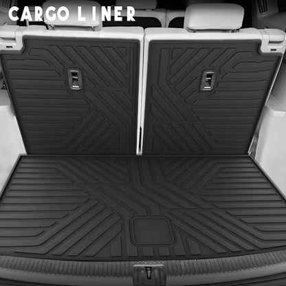 KARPAL Floor Mats for 2018-2025 2026 Volkswagen Atlas 7 Seats Bench Seating (Not for Cross Sport), Custom Fit All Weather TPE Car Interior Carpet Protector Full Set VW Atlas Accessories