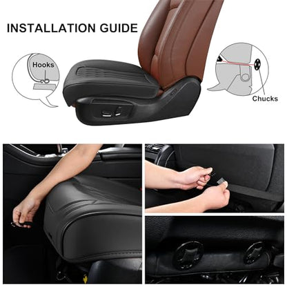 BWTJF Black Car Seat Cover 2 Pack, Universal Leather Front Seat Covers Bottom Protector, Anti-Slip and Full Wrapping Edge Compatible with Most of Vehicles - SUVs/Sedans/Pickup Trucks - color: Black, size: StyleB-Lozenge