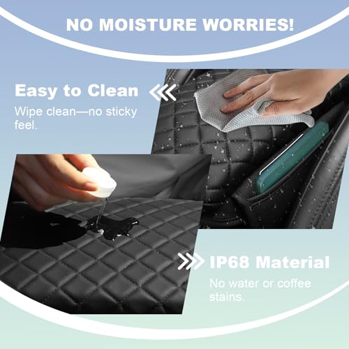 Center Console Cover for Ford Explorer 2020-2026 Leather Armrest Cover Middle Console Cover with 2 Side Pockets Arm Rest Pad Cushion for Explorer Accessories (2020-2026)