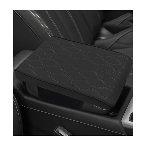 Car Center Console Cover, Memory Foam Auto Arm Rest Cushion Middle Console Pillow Pad for Comfortable Support, Waterproof Leather Armrest Seat Box Protector for Most Vehicles (Black) - color: Black