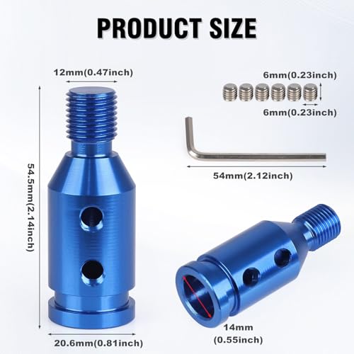 Universal Gear Shift Knob Adapter 12x1.25,Aluminum Alloy Shifter Knob Adapter,Gear Shift Adapter for Non-Threaded Manual Shifters M12x1.25(Blue) - color: M12x1.25(Blue)