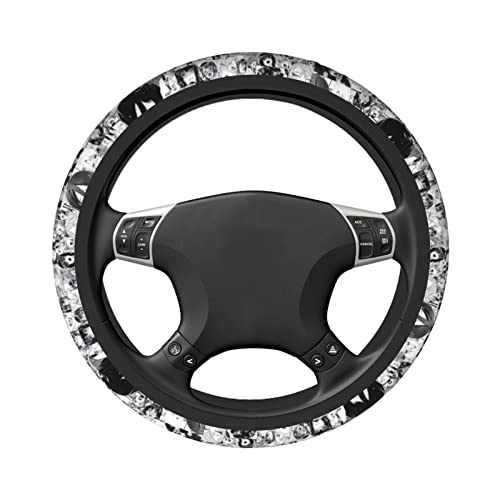 Anime Steering Wheel Cover Anime Car Accessories for Men Women with Car Coaster, 15 Inch Anti-Slip Car Steering Wheel Covers Universal Fit.
