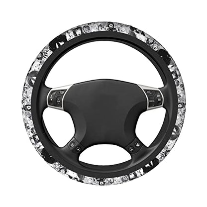 Anime Steering Wheel Cover Anime Car Accessories for Men Women with Car Coaster, 15 Inch Anti-Slip Car Steering Wheel Covers Universal Fit.