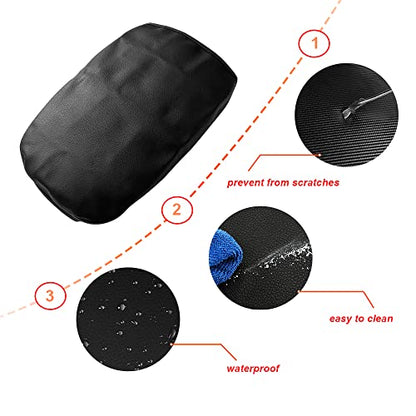 DEYTOP Console Cover for Cadillac XT5 2017-2026 Armrest Cover for Cadillac XT5 2025 2026 Accessories Anti-Scratch Leather Armrest Pad Protector (Black with Black Stitches)