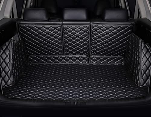 Rear Cargo Mat+Back Seat Protector+High Side Panels Protector Compatible with Porsche Macan/Macan S(Non for Macan EV) Cargo Liner Trunk Cover Full Coverage Trunk Liner - color: Black with Black Stitching, size: MacanTrunk Mat